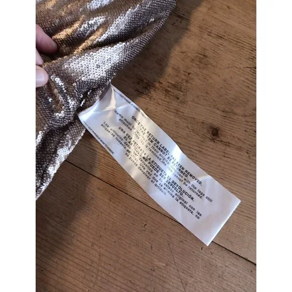 Dress the Population Leigh Sequin Bronze Jumpsuit Womens XS Gold Sleeveless NWT! - Picture 3 of 6